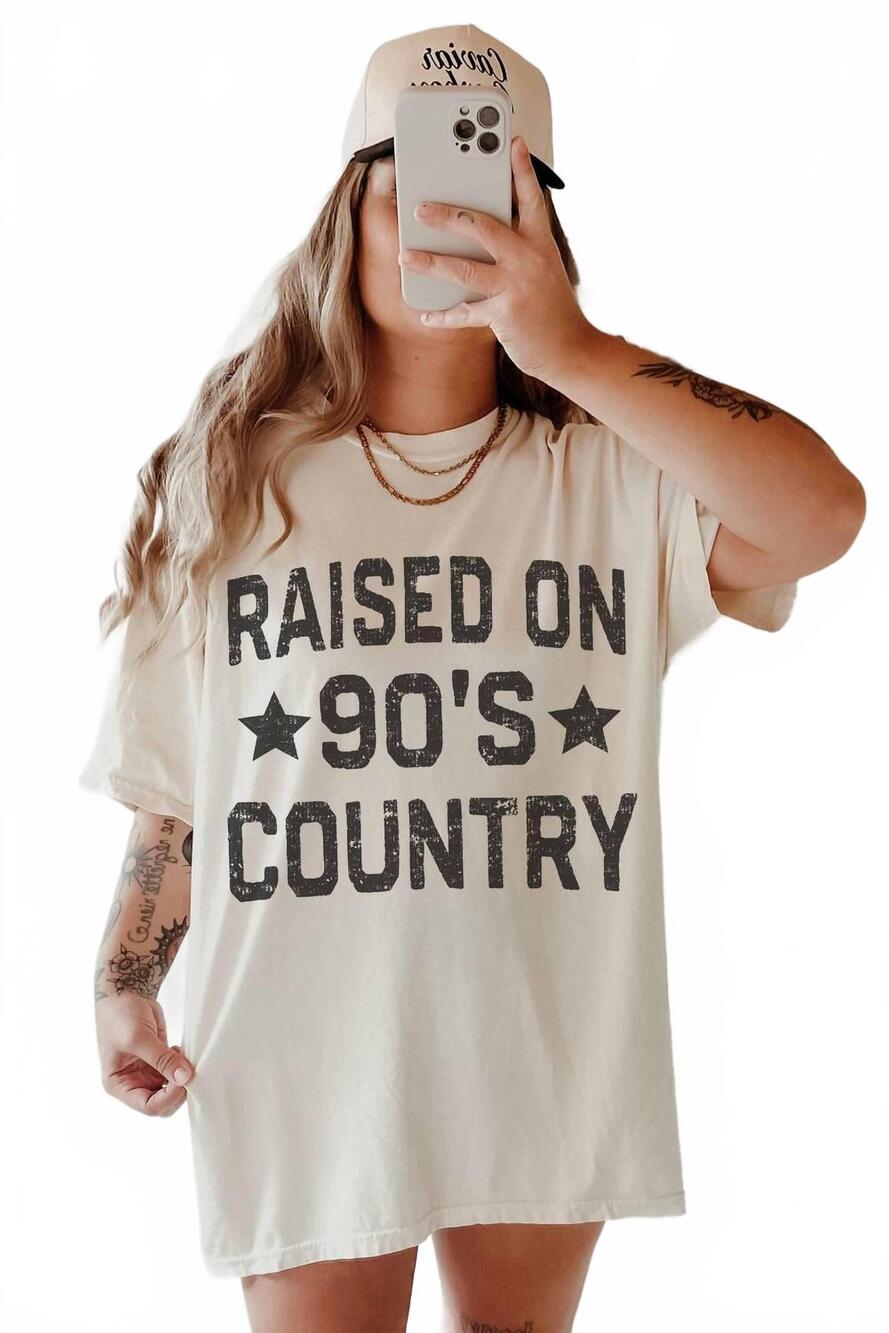 NEW WKNDER raised on 90's country tee in beige